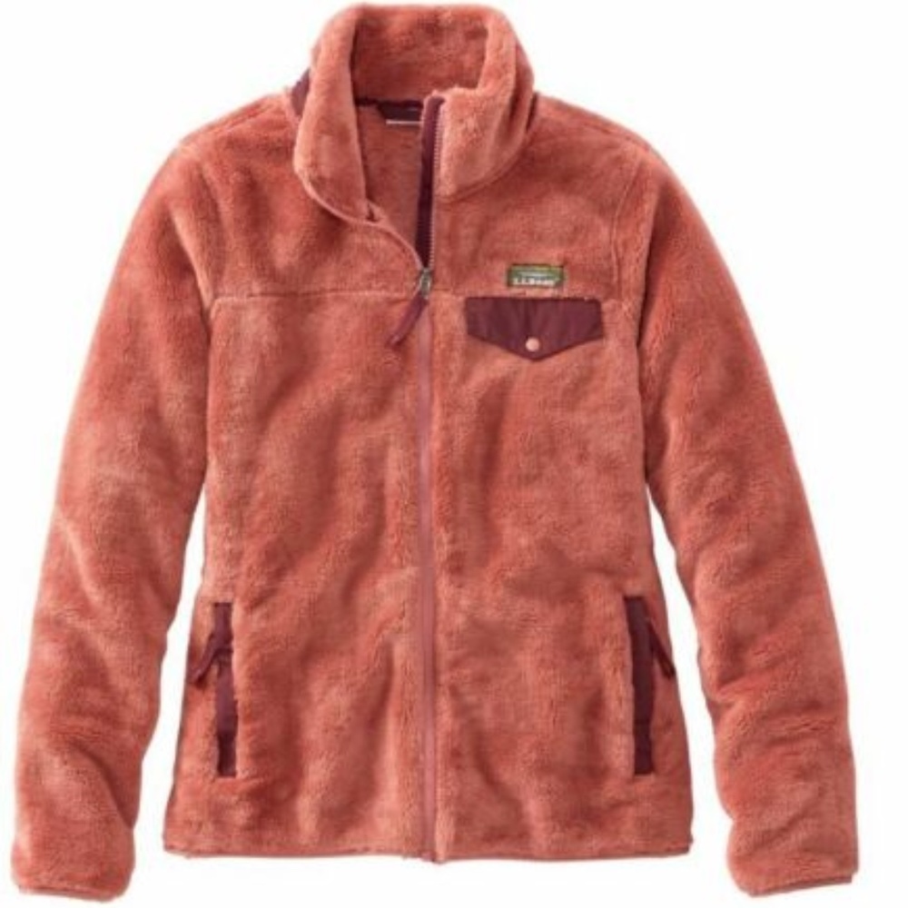 NWT LL Bean Hi Pile Fleece Jacket Rose Port $99
